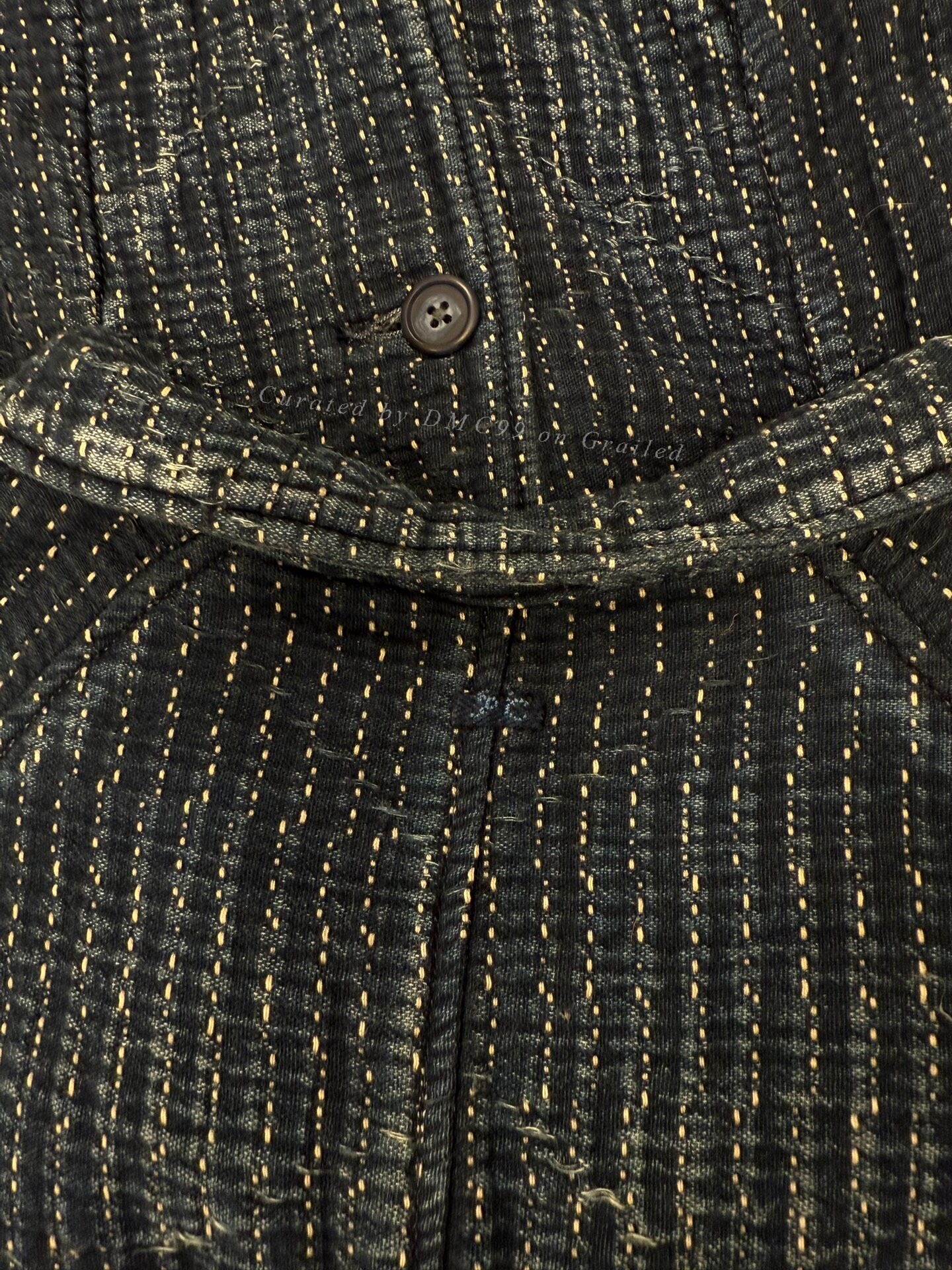 Porter Classic Indigo Sashiko Corduroy Jacket Coat — front